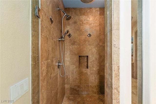 bathroom featuring a stall shower