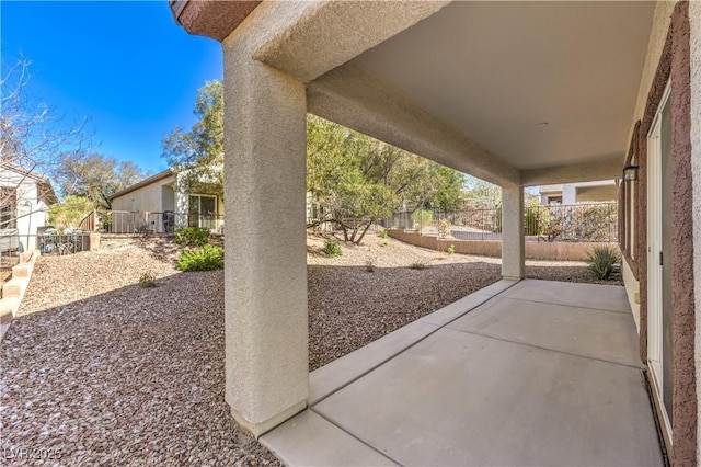 view of patio featuring a fenced backyard