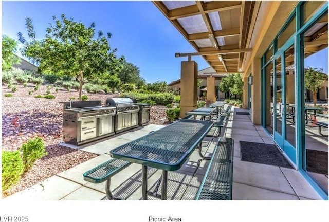 view of patio featuring area for grilling