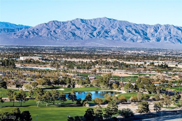 9101 Alta Dr Unit 1206, Las Vegas, NV 89145 - view of mountain backdrop featuring a golf club and a nearby body of water