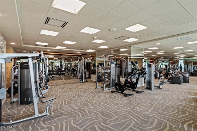 9101 Alta Dr Unit 1206, Las Vegas, NV 89145 - exercise room featuring carpet flooring and a drop ceiling