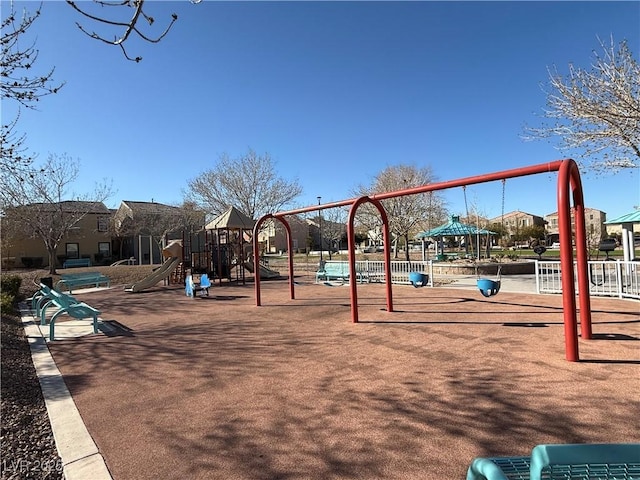 view of community jungle gym