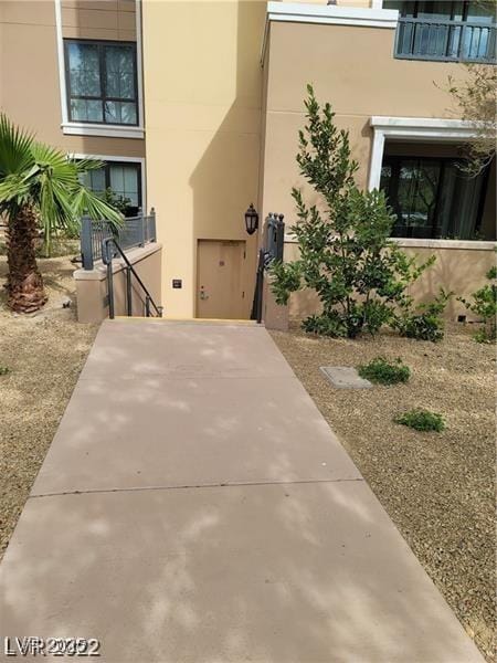 exterior space with stucco siding