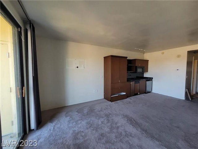 unfurnished living room with carpet