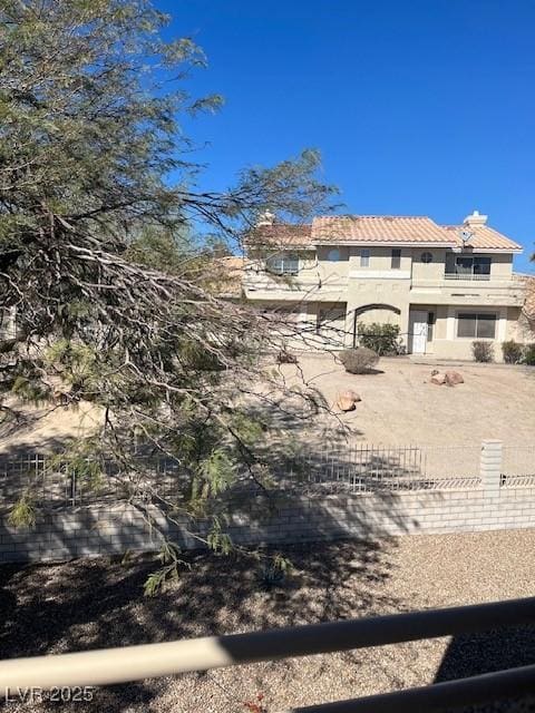 view of yard with fence