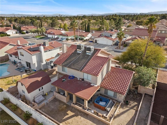 aerial view with a residential view