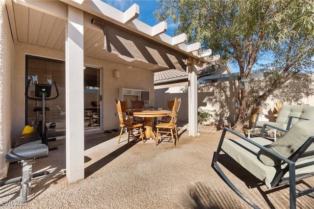 view of patio / terrace with fence and outdoor dining area