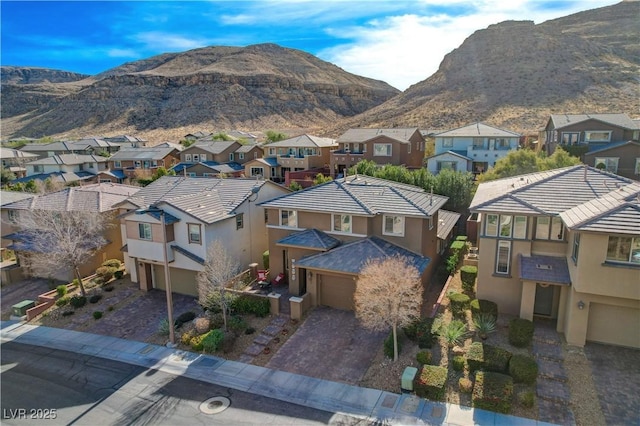 view of mountain feature with a residential view