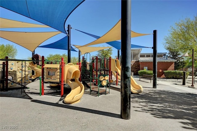 view of community jungle gym