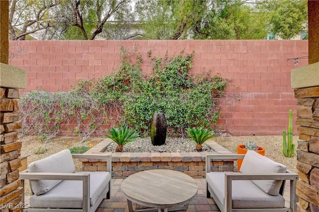 view of patio with a fenced backyard