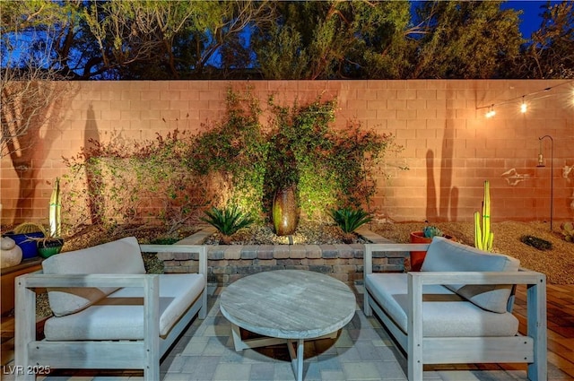 view of patio with a fenced backyard