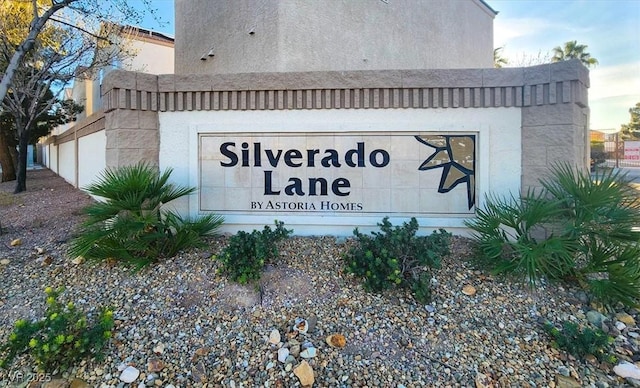 view of community sign