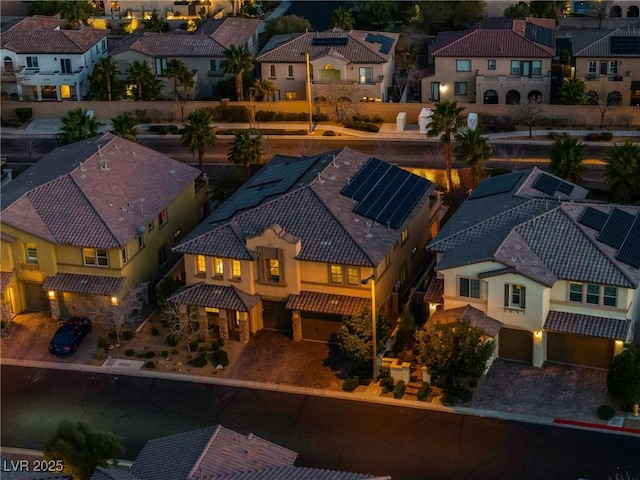 aerial view with a residential view