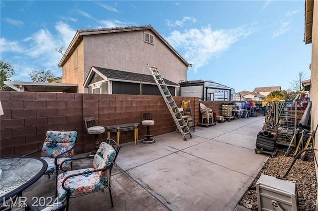 view of patio featuring a fenced backyard