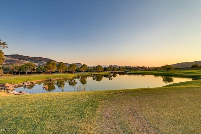 property view of water featuring a mountain view