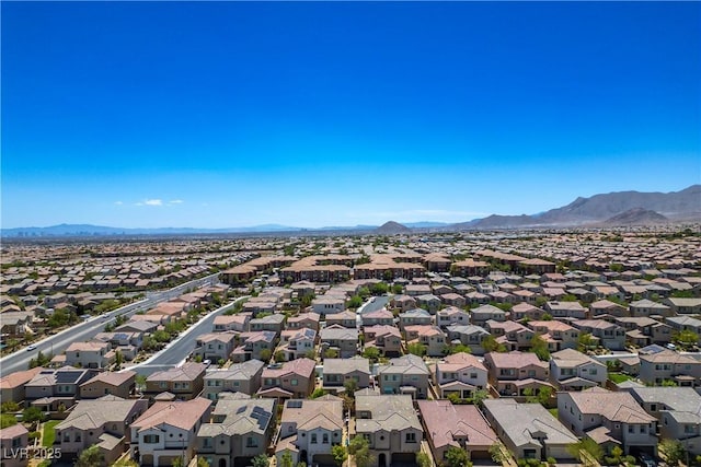 bird's eye view with a mountain view and a residential view