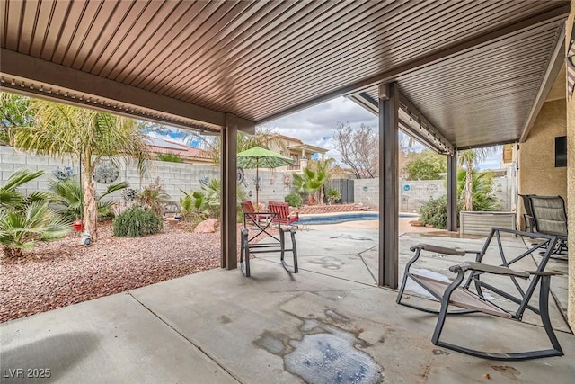 view of patio / terrace with a fenced backyard