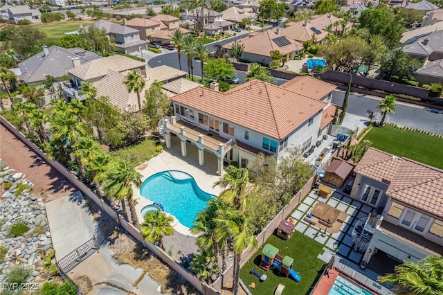 aerial view featuring a residential view