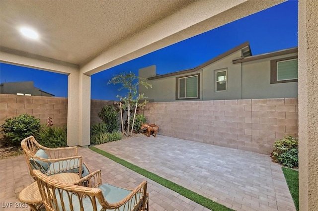 view of patio featuring a fenced backyard