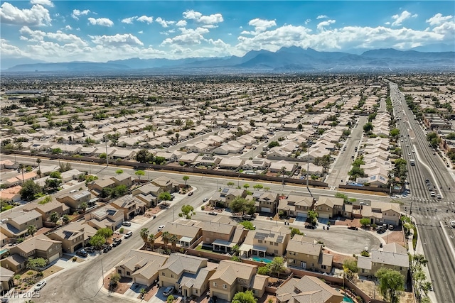 bird's eye view with a mountain view and a residential view