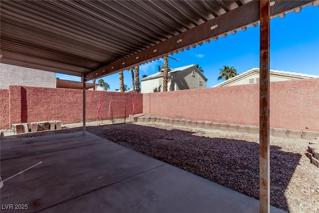 view of patio with a fenced backyard