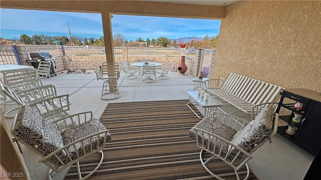 exterior space with outdoor dining area