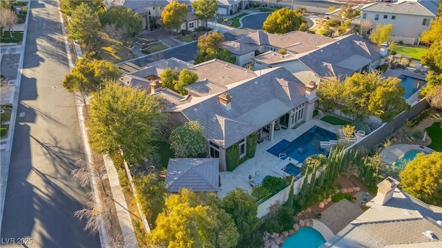 drone / aerial view with a residential view