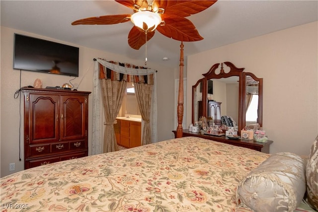 bedroom with a ceiling fan