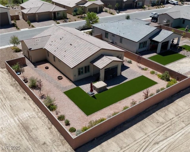 aerial view with a residential view