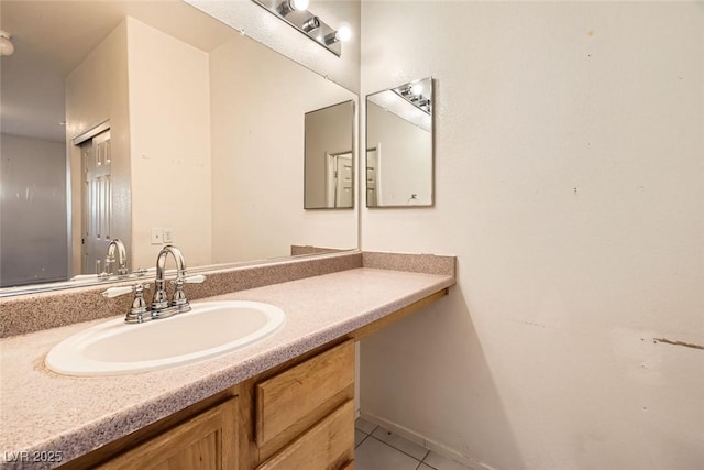 bathroom featuring vanity and tile patterned floors