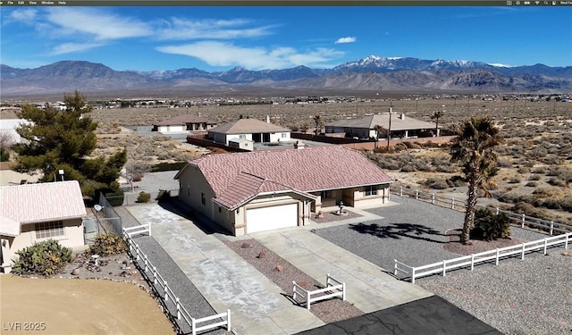 drone / aerial view with a mountain view