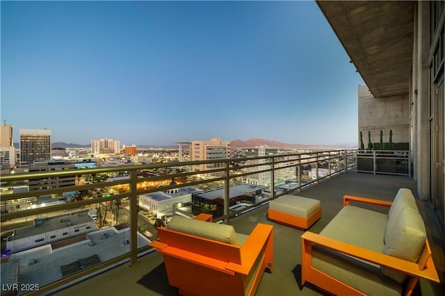 balcony featuring a view of city