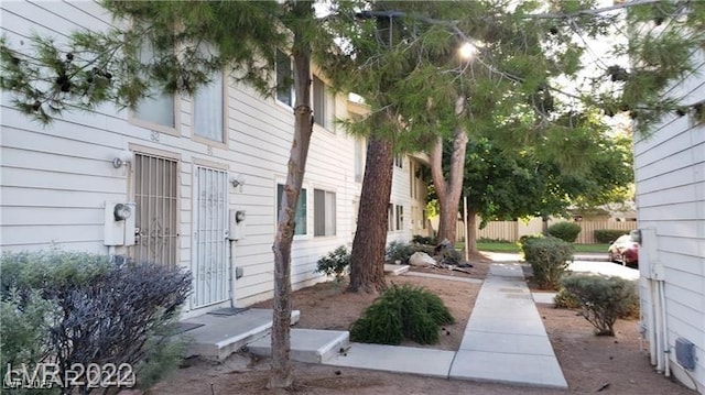 property entrance featuring fence