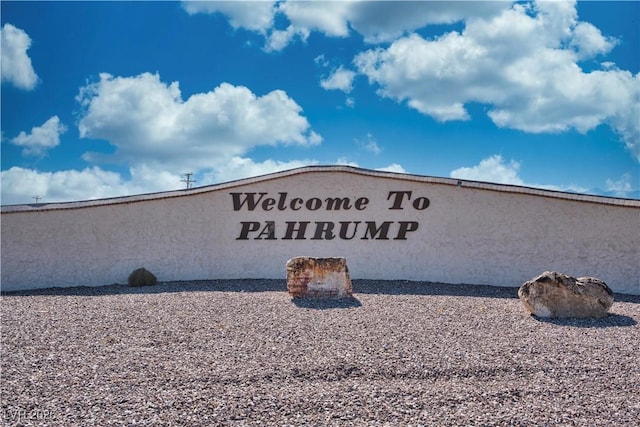 view of community sign