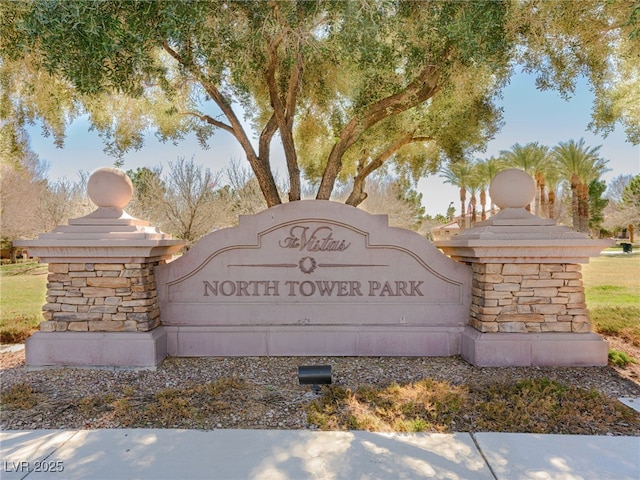 view of community sign