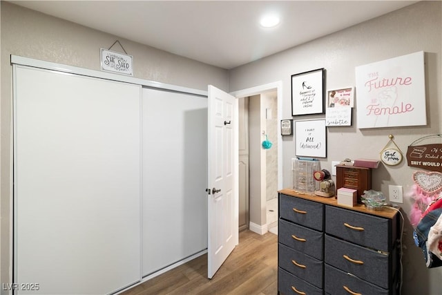 interior space with wood finished floors