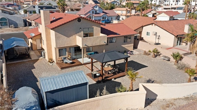 birds eye view of property with a residential view