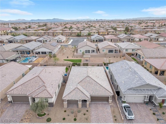 aerial view with a residential view