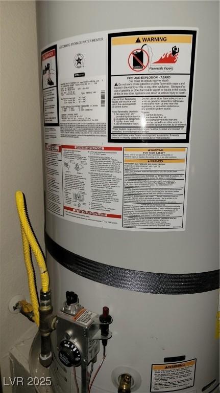 interior details with strapped water heater