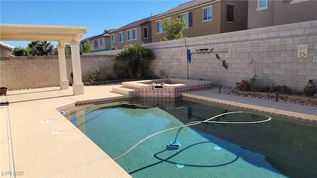 view of pool featuring a fenced in pool, a patio, and a fenced backyard