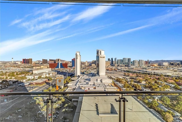 balcony with a view of city