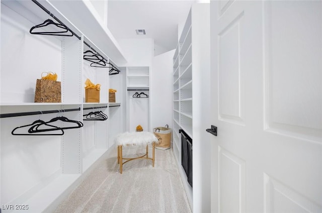 spacious closet with visible vents