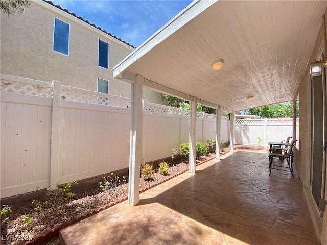 view of patio / terrace featuring a fenced backyard