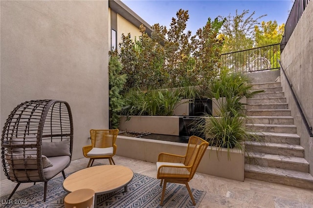 view of patio / terrace with stairs