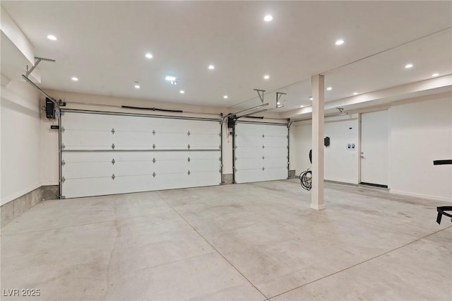 garage featuring recessed lighting