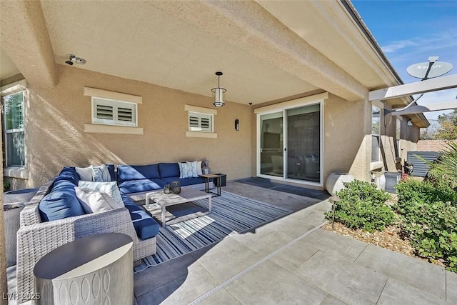 view of patio with an outdoor living space