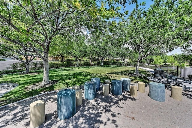 view of patio featuring fence