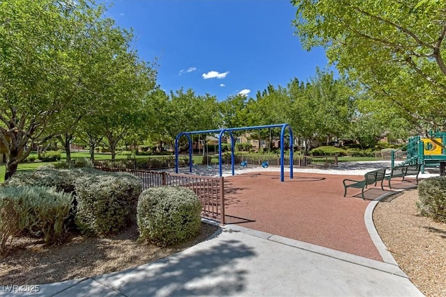 view of community jungle gym