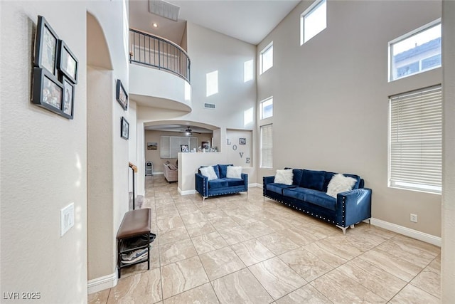 community lobby with visible vents and stairway