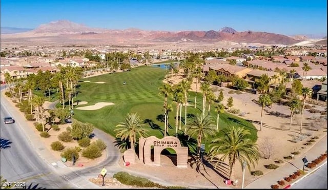 aerial view with a residential view and a mountain view